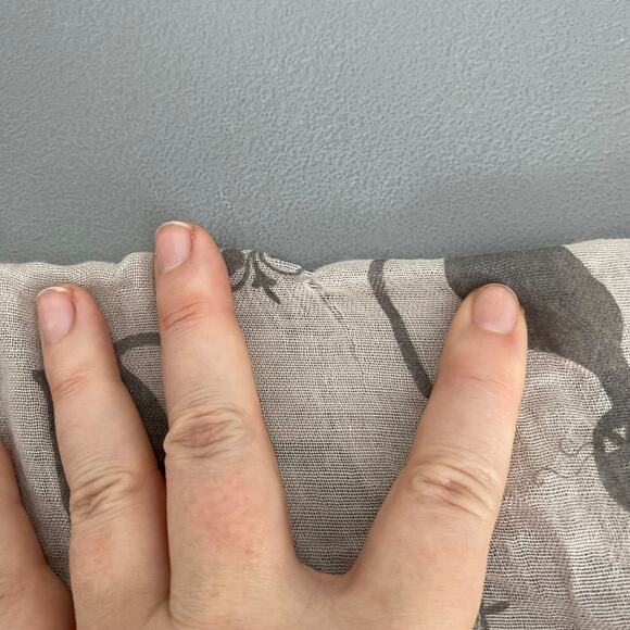 Womens Black Cat Rectangle Scarf Gray Lightweight Halloween Fall Frayed Neutral - Picture 5 of 10